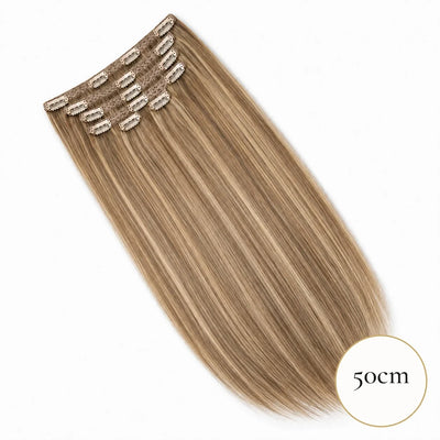 Extensiones de Clip Lisas 50 cm · 6 piezas 100 g – Kit Melena Completa Extensiones de Clip Lisas 50 cm